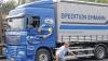 Sausewind: Lkw-Fahrer Helmut Groß aus Wittighausen fährt auf dem Autohof Gollhofen Inline-Skates.