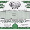 Dokument der Finanzkrise: die erste Aktie von Lehman Brothers.Foto: HWPH