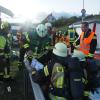 Gefahrgutübung am Forster WEg: Über  100 Feuerwehrleute, THW-Spezialisten, DLRG-Aktiven und Rotkreuzlern probten den Ernstfall.