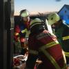 Gefahrgutübung am Forster WEg: Über  100 Feuerwehrleute, THW-Spezialisten, DLRG-Aktiven und Rotkreuzlern probten den Ernstfall.