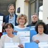 Hinten von links: Gunther Goldmann, Holger Hagenbusch, Mitte von links Ursula Weiß, Gerhard Kehm, Kreishandwerksmeister Martin Strobl. Vorne von links Terra Böhm, Christiane Schwertfeger-Göpfert, Petra Kiesel und Obermeisterin Katharina Walker.