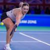 Jule Niemeier streckte sich gegen Emma Raducanu vergebens.
