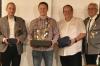 Auf dem Foto (von links): 2. Ritter Joachim Hilbert, Schützenkönig Alexander Thorwart, 1. Ritter Horst Geiling und 1. Schützenmeister Klaus Schöll.