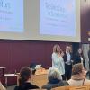 Sonja Ehrenfels (Referentin der Frauenbeauftragten der THWS, von links), Prof. Dr. Jean Meyer, (Präsident der THWS), Angelika Fiebig (Stellv. Leitung HR Deutschland Nord bei Schaeffler), Prof. Dr. Gordana Krüger (Stellv. Frauenbeauftragte der THWS) und Sophie Will (Leiterin und Ingenieurin Industrial Engineering Härterei bei Schaeffler) eröffneten die "TecGirls’Days" an der THWS.