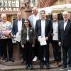 Nach der Übergabe der Urkunden (von links): Karl-Heinz Hofmann (Bürgermeister Wiesthal), Jürgen Lippert (Bürgermeister Gemünden), Lioba Zieres (Bürgermeisterin Obersinn, komm. Verdienstmedaille in Bronze), Harald Merz (Wiesthal, komm. Dankurkunde), Landrätin Sabine Sitter, Stefan Kunkel (Wiesthal, komm. Dankurkunde), Andreas Keller (Wiesthal, komm. Dankurkunde), Matthias Väth (Esselbach, komm. Dankurkunde), Erwin Feser (Arnstein, komm. Dankurkunde Silber) sowie Bertram Wolf (Arnstein, 2. Bürgermeister).