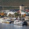 Ob Familientreffen, Wochenendausflug oder Hochzeit – die Alte Mainbrücke in Würzburg zieht Einheimische genauso an wie Urlaubsreisende. Am Samstag (26.10.24) tummeln sich bei Temperaturen um die 14 Grad zahlreiche Menschen auf dem historischen Wahrzeichen der Stadt. Blick von der Alten Mainbrücke auf Würzburgs Ausflugsschiffe am Alten Kranen.