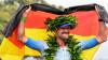 Stolzer Sieger: Patrick Lange gewinnt den Ironman auf Hawaii und jubelt.