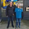 Geschäftsführerin Stephanie Müller mit dem zweiten Bürgermeister von Salz, Markus Gessner.