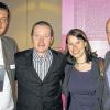 Tourismusverband trifft auf Extremsportler: Bei einer Fachtagung auf der Reisemesse CMT (Caravan-Motor-Touristik) in Stuttgart traf Rüdiger Eisen, Geschäftsführer des Tourismusverbandes Steigerwald, den Extremsportler Joey Kelly. Mit dabei auch Kathrin Betzen aus Bad Kissingen sowie René Budig vom Hotel „Zum Storch“ aus Schlüsselfeld (von links).
