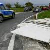 Die Staatsstraße 2260 am Industriepark Nord bei Kürnach (Lkr. Würzburg) war nach einem Unfall mehrere Stunden vollständig gesperrt.