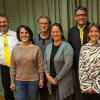 Die neu gewählte Vorstandschaft (von links): Schatzmeister Markus Münch, 1. stellv. Vorsitzende Ute Dehn, 2. stellv. Vorsitzender Werner Lawrenz, 1. Vorsitzende Melanie Rülicke, 1. Sitzungspräsident Michael Kiesel, Schriftführerin Heike Schwöbel-Kurz und 2. Sitzungspräsident Stefan Seubert.