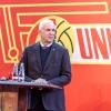 Präsident Dirk Zingler verkündete die Pläne bei der Mitgliederversammlung.