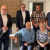 Ehrung der ältesten Senioren mit von links: Bürgermeister Michael Kastl, vorne Siegfried Dannhäuser, Angelina Schlembach, hinten Arno Schlembach (Ortsreferent), Burkard Schodorf (Referent für Senioren) sowie Johannes Röß (1. Vorstand der Freiwilligen Feuerwehr Großwenkheim).