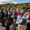 Großartige Stimmmung beim Weisbacher Oktoberfest. Nach dem Festzug wurden auf dem Sportplatz noch getanzt.