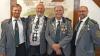 Von links: 1. Ritter Matthias Leurer, Schützenkönig Bernhard Herbig, 2. Ritter Hermann Metz,  1. Schützenmeister Andreas Weigand