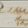 Ersttagsbrief der ersten deutschen Briefmarke „Schwarzer Einser”.