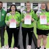 Auf dem Bild von links die U23w mit 2. Vorsitzender SV Herschfeld,  Cristiano Santos, 2. Platz Antonia Biener, 1. Platz  Natalie Guck, 3. Platz  Leonie Wohlfart (alle SV Herschfeld).