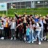 Die U15 mit Betreuern vor dem Hoffenheim-Stadion.