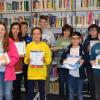 Svenja Klasna beglückwünschte die Teilnehmer am Känguru-Wettbewerb: Lotta Müller (3. Platz), Luisa Fünkner (3. Platz), Sofia Stoll (2. Platz), Timo Wiesinger (3. Platz), Stefania Stoll (1. Platz), Finn Mussauer (3. Platz), Simon Redelberger (1. Platz), Jakob Heidenfelder (2. Platz + Sonderpreis), Alexandre Gault (1. Platz), Elias Bernstein (2. Platz).
