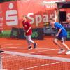 Max Eckert und Maurice Schmitt bei ihrem ersten Spiel in einem Turnier. Max Eckert und Maurice Schmitt bei ihrem ersten Spiel in einem Turnier.