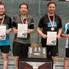 Die Sieger im Herren-B-Einzel: (von links): Tobias Müller (3./SB Versbach), Alexander Dubon (3./TSG Waldbüttelbrunn), Volker Lorrmann (2./TSV Güntersleben) und David Paulini (1./TSG Waldbüttelbrunn). Die Sieger im Herren-B-Einzel: (von links): Tobias Müller (3./SB Versbach), Alexander Dubon (3./TSG Waldbüttelbrunn), Volker Lorrmann (2./TSV Güntersleben) und David Paulini (1./TSG Waldbüttelbrunn).