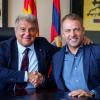 Verstehen sich: Präsident Joan Laporta hält viel von Hansi Flick.