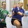 Die Meisterschaft fest in der Hand: Die Korbballerinnen des TSV Bergrheinfeld sicherten sich zum Abschluss nochmal zwei Siege gegen die Konkurrenz aus Schweinfurt und Nordheim und festigten den Meistertitel. Das Foto zeigt, wie Michaela Reinhart (Bergrheinfeld, rechts) im Spiel gegen Nordheim trotz Bedrängnis durch Rebekka Kulla den Ball zum Torwurf ansetzt.