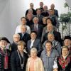 Geldersheims Beste: Eine Reihe verdiente Bürger zu ehren hatte Bürgermeisterin Ruth Hanna Gube (vorne, Zweite von links) im Fränkischen Hof.