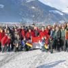 Auf nach Antholz: Die Sulzfelder Biathlonfans vor der Fahrt vom Quartier zur Antholzer Arena.