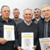 Jahrzehntelange Treue: (von links) Vorsitzender Johannes Deinlein, Ottmar Holzinger, Peter Göbel, Richard Hußenether, Peter Volkamer und Konrad Herold.