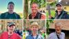 Sechs Männer, die von der Wallfahrt nach Vierzehnheiligen begeistert sind (von oben links nach unten rechts): Cedric Anton, Eberhard Reiter, Michael Gessner, Gerhard Karl, Pfarrer Tobias Fuchs und Kilian Weigand.
