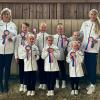 Hintere Reihe (von links): Martina Pfister, Ludwig Redelberger, Merle Stahl, Emily King, Lia Collin, Jasmin Pfister. Vordere Reihe (von links): Mia Koch, Eva Romstöck, Luise Stürmer.