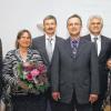 Neuer Chef im Vermessungsamt: Unser Bild zeigt von links: OB Sebastian Remelé, Karin Hartmann, Gerhard Hartmann, dessen Vorgänger Uwe Wagner, den Präsidenten des Landesamtes für Vermessung, Klement Aringer, und Landrat Harald Leitherer.