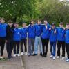 Das erfolgreiche Team mit den beiden stolzen Coaches Zeljko Sustersic (ganz links) und Christoph Hackenesch (ganz rechts) mit (von links): Oliver Lemke, Ben-Levi Blank, Lukas Rademacher, Niklas Bloch, Leo Bretz, Niclas Mattner, Konstantin Irl, Leo Hümmer, Mattis Bergmann und Jarne Wolf.