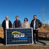 Am Rande der Autobahn wurde jetzt der erste Spatenstich für den „Solarpark Triefenstein 2“ vorgenommen. Mit von der Partie waren Main-Spessart-Solar-Chef  Bernd Büttner, sein Kollege Eberhard Jaklin, Bürgermeisterin Kerstin Deckenbrock und Volker Kuhn, Leiter des Triefensteiner Bauamts (von links).