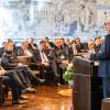 Polizei, Feuerwehr, Rettungskräfte. Bayerns Innenminister Joachim Herrmann eröffnet als Schirmherr den 12. Landestag der Verkehrssicherheit am Samstag 20.04.24 in Würzburg.