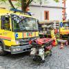 Polizei, Feuerwehr, Rettungskräfte. Bayerns Innenminister Joachim Herrmann eröffnet als Schirmherr den 12. Landestag der Verkehrssicherheit am Samstag 20.04.24 in Würzburg.