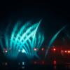 Eindrücke der neuen Beamer-Show Geometrie des Multimedia Brunnens im Rosengarten.