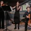 Die hochbegabten, fortgeschrittenen Geigenvirtuosen des Gymnasiums (von links) Elisabeth Knorr, Luise Bien, Julius Bien und Jason Ackermann ragten mit ihrer Virtuosität und Ausdrucksstärke beim Kammerkonzert des Gymnasiums Veitshöchheim  heraus.