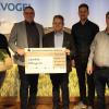 Zum Abschluss des Jubiläumsjahres erhielt die Lebenshilfe einen Scheck als Ergebnis eines Spendenaufrufs. Im Bild (von links): Ronja Strätz, Joachim Scheidlein, Olaf Haase, Jonas und Wolfgang Vogel.