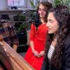 Bei der Aufnahme (von links): Vorstand Benny Haupt und die WiMu-Musikerinnen Anahit Hayrapetyan und Gkoar Grgkorian.