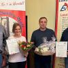 Gesellschafter und  Geschäftsführer Reinhold Sauer (von links), Jubilarin Alexandra Lurz, Jubilar Wendelin Kocher sowie Gesellschafter und Geschäftsführer Thomas Baucke.
