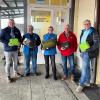 Im Bild: Jochen Löser (Geschäftsführer, ASB Würzburg-Schweinfurt e.V.) Elmar Rachle (Mitarbeiter, Bahnhofsmission Schweinfurt e.V.) Helmtrud Hartmann (Leiterin der Offenen Sozialen Dienste, Diakonie Schweinfurt) Günther Leib (Fahrdienst, ASB Würzburg-Schweinfurt e.V.) Dr. Martin Lenhardt (Stellvertretender Vorsitzender, ASB Würzburg-Schweinfurt e.V.).