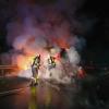 Ein Transporter stand zwischen Bad Brückenau und Schildeck in Flammen.