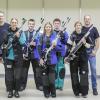 Unser Bild zeigt die erfolgreichen Sportschützen der Schützengilde Poppenroth mit (von links) Trainer Andreas Binder, Leni Binder, Phillip Metz, Annika Kröckel, Julian Goll, Milla Metz und Trainer Matthias Metz.