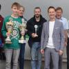 Die Sieger bei der Schnellschach-Kreismeisterschaft und die neuen Gerolzhöfer Schach Stadtmeister (von links): Hannes Dütsch, Kilian Heilmann, Bryan Winkler, Alfred Unmann, Karsten Schlinger, Erster Bürgermeister der Stadt Gerolzhofen Thorsten Wozniak, Vorsitzender Schachklub Gerolzhofen Michael Birken, Vorsitzender Unterfränkischer Schachverband und Turnierleiter Dr. Harald Bittner.