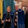 Von links: Bürgermeister Günther Hofmann, Prinzessin Astrid I., Martin II. und der Sitzungspräsident der Frickenhäuser Moustgeuger, Martin Förster.