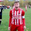 Da freut sich einer richtig: Hermannsberg-Breitbrunns Kapitän Dennis Baumann lässt seiner Freude nach dem 2:0 beim 2:0-Erfolg gegen Trossenfurt-Tretzendorf  freien Lauf.