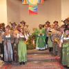 Die Jagdhornbläser der Jäger- Kreisgruppe Ochsenfurt wirkten mit  bei der Hubertusmesse die Pfarrer Stephan Egwu in der Gelchsheimer Kirche hielt.