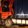 Im November 2017 krachte ein 40-Tonner in ein Wohnhaus in Obersinn. Der Fahrer war mehrere Stunden eingeklemmt.